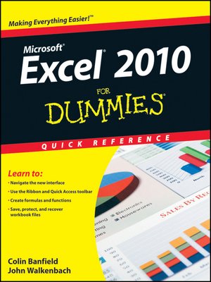 cover image of Excel 2010 For Dummies Quick Reference